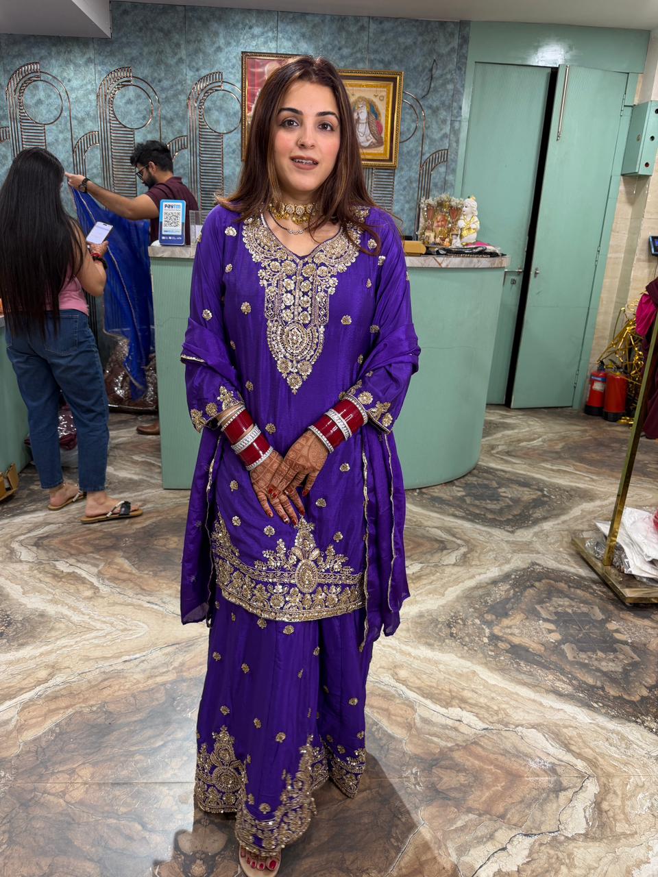 Royal salwar suit with golden embroidery