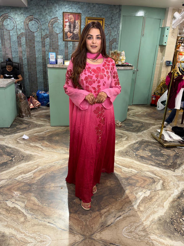 Anarkali with a dupatta