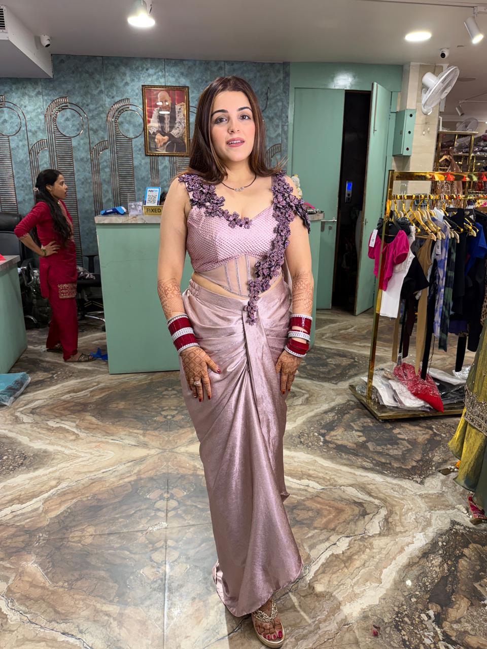 Corset-style draped saree