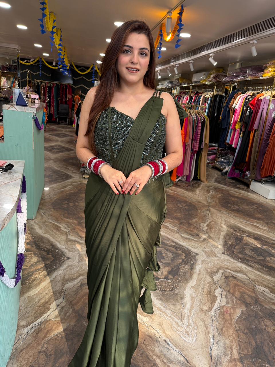 Akara drape saree