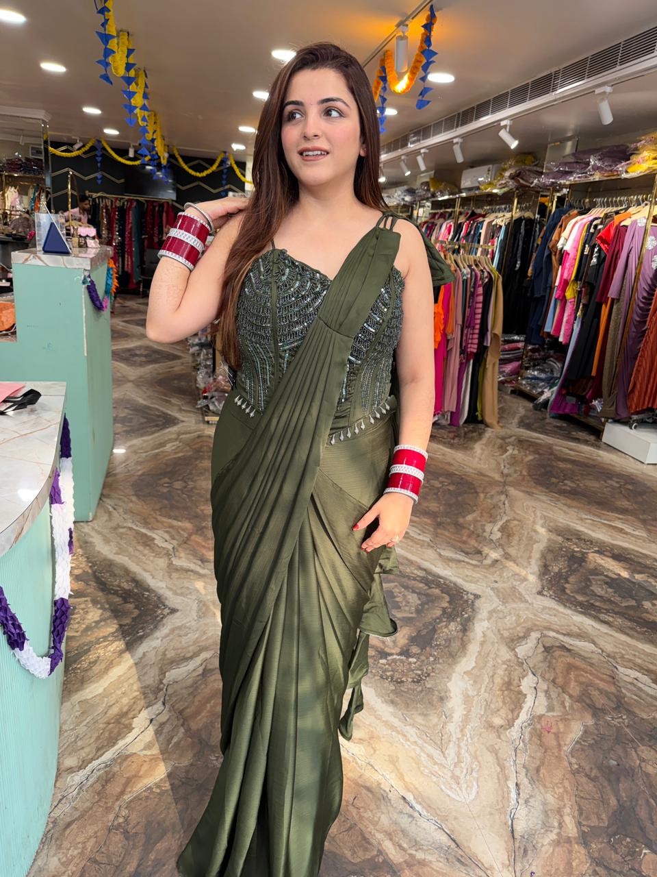 Akara drape saree