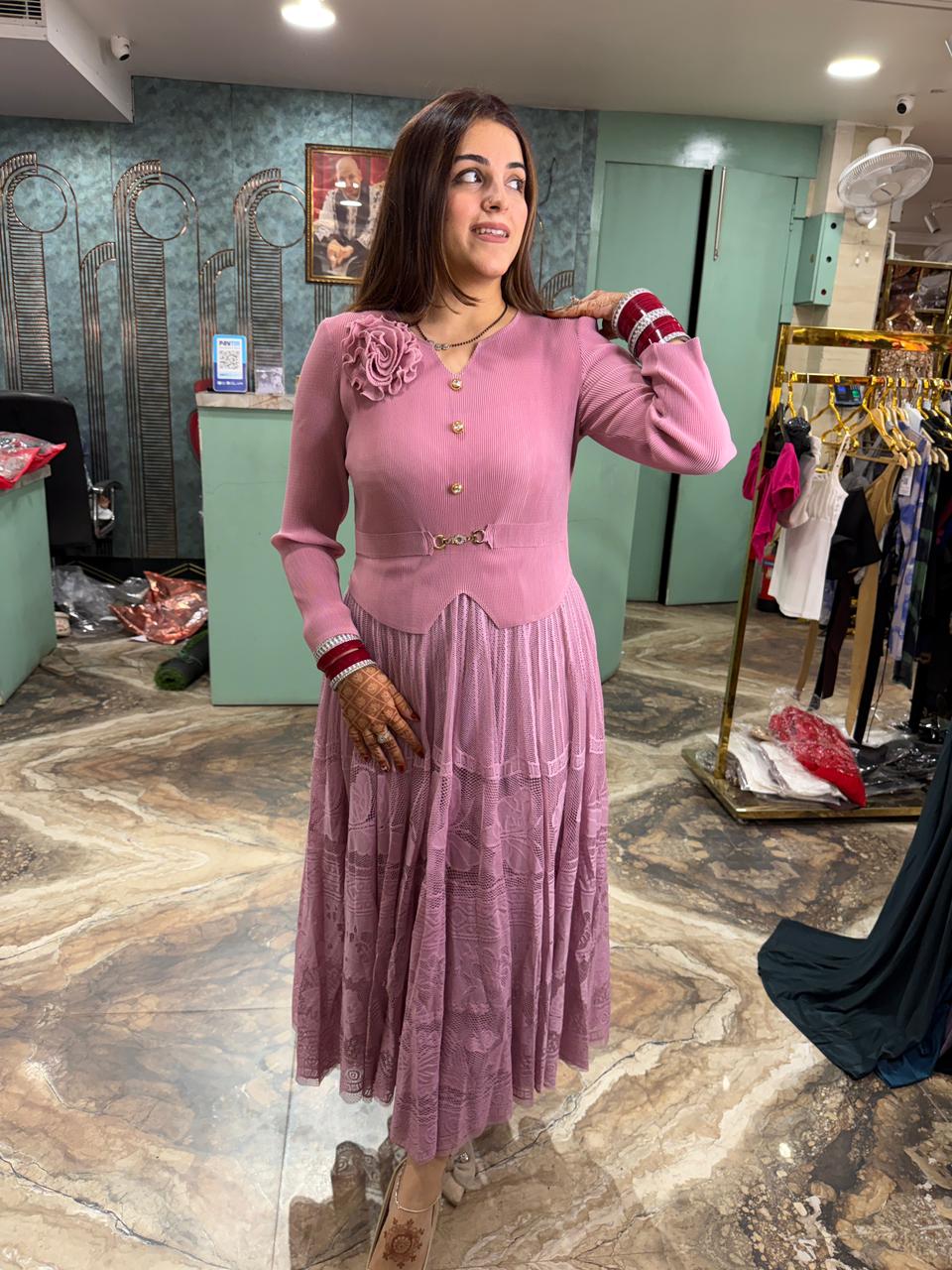 Korean style midi dress