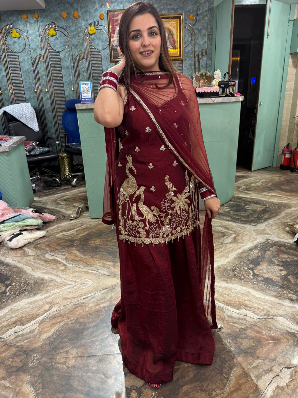 Embroidered Palazzo Suit