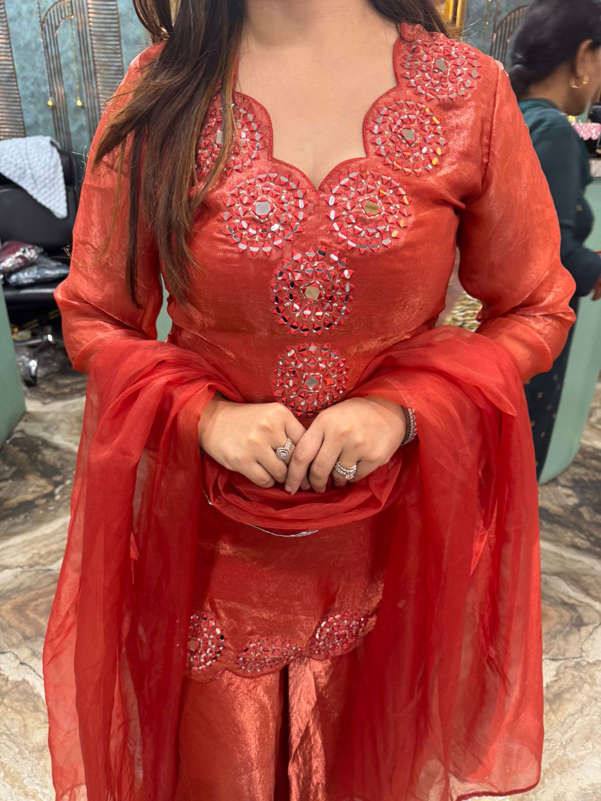 Jhanak Mirror-Work three piece Set