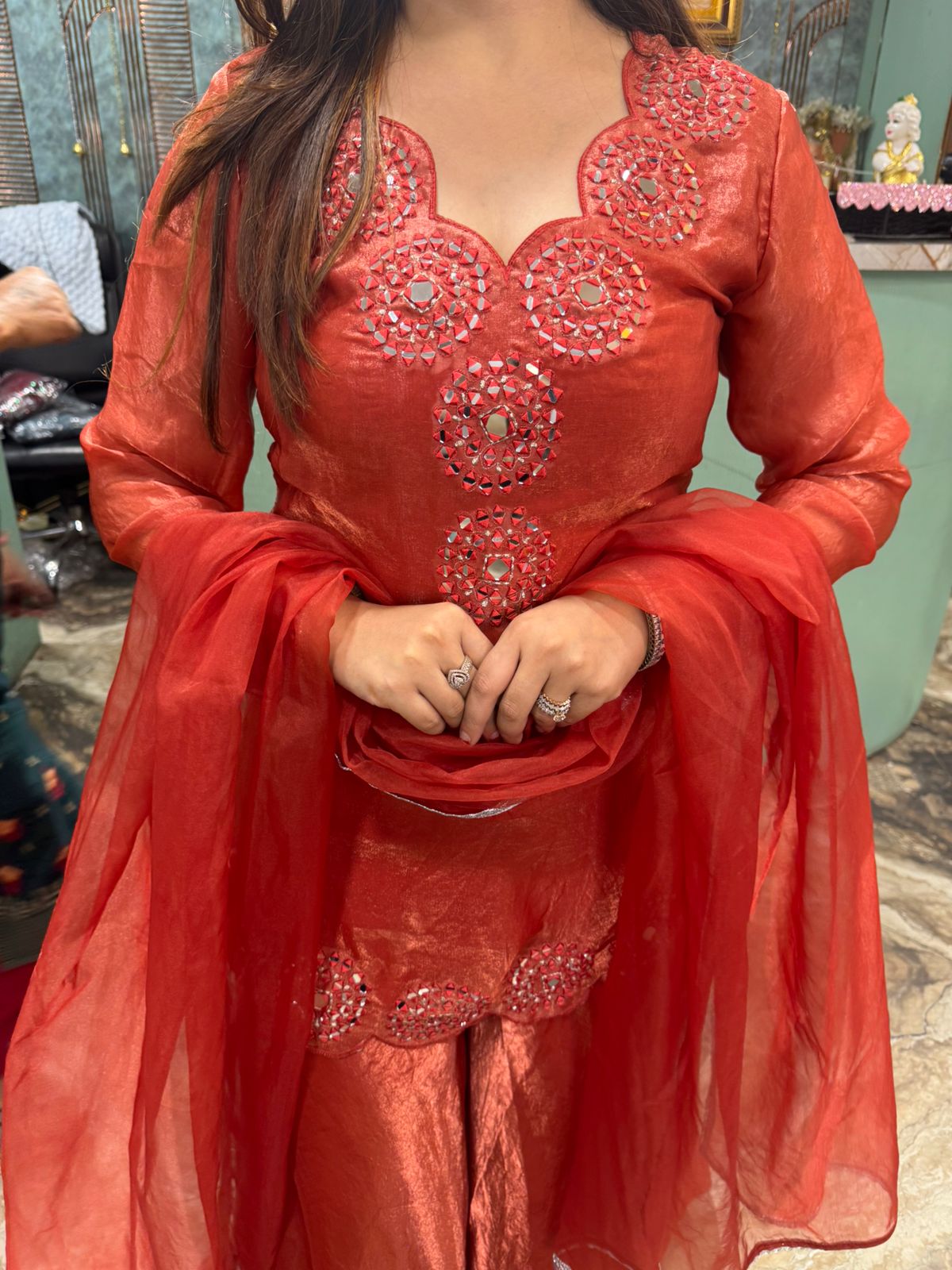 Jhanak Mirror-Work three piece Set