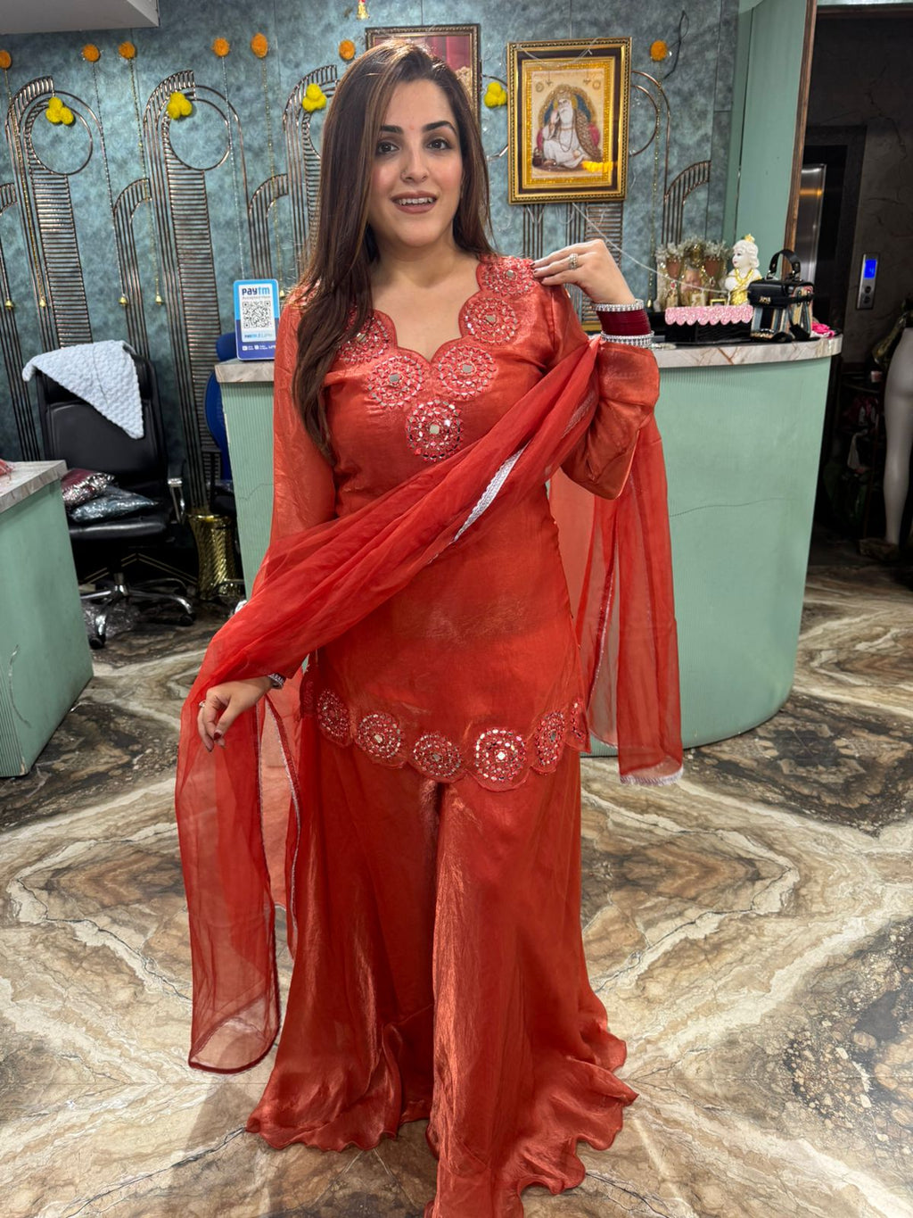 Jhanak Mirror-Work three piece Set