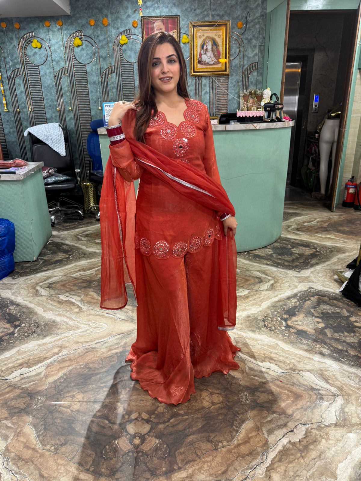 Jhanak Mirror-Work three piece Set