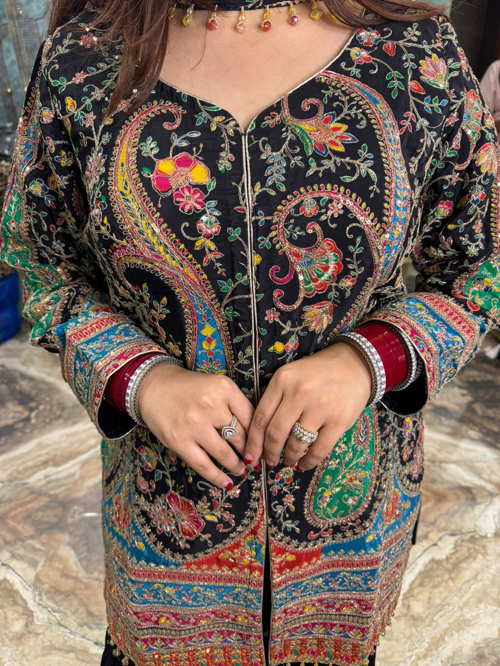 Royal Kashmiri Zari Sharara Set