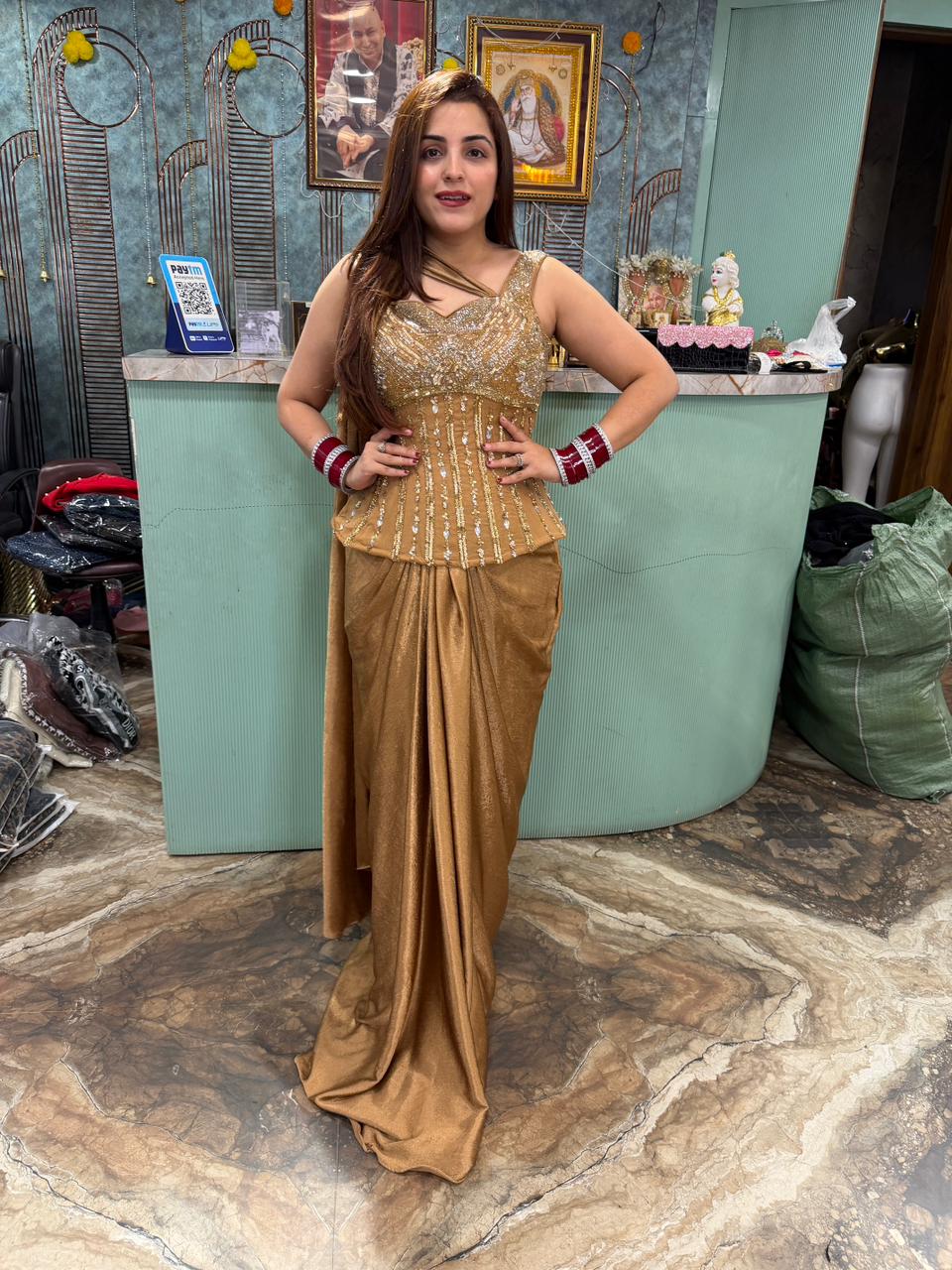 Golden Dramatic Saree