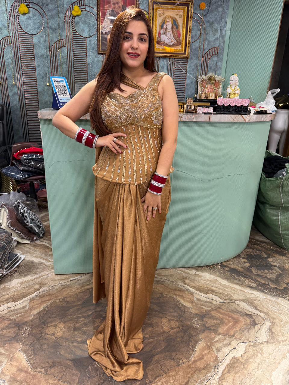 Golden Dramatic Saree