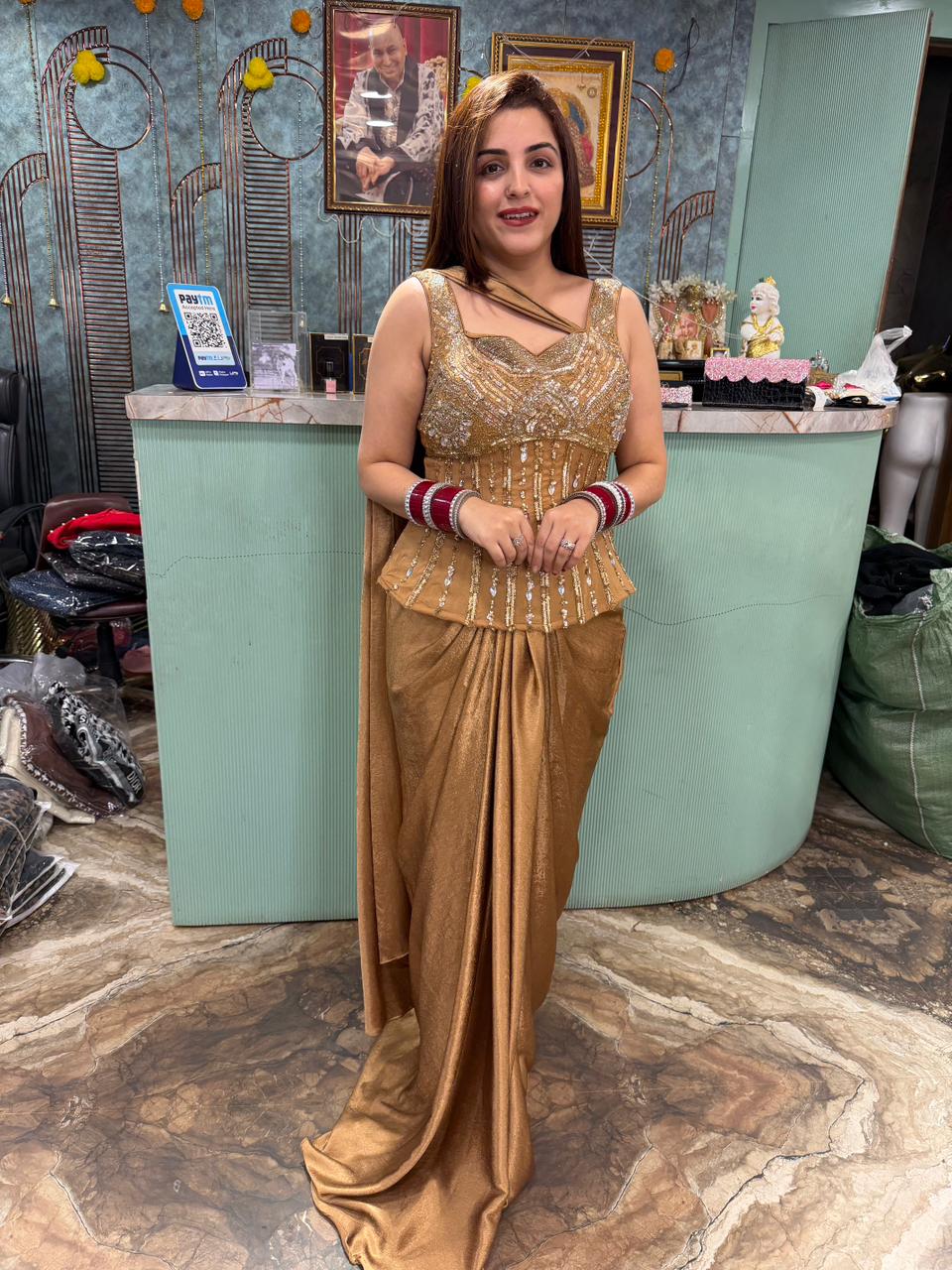 Golden Dramatic Saree