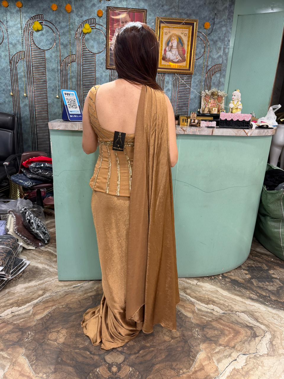 Golden Dramatic Saree