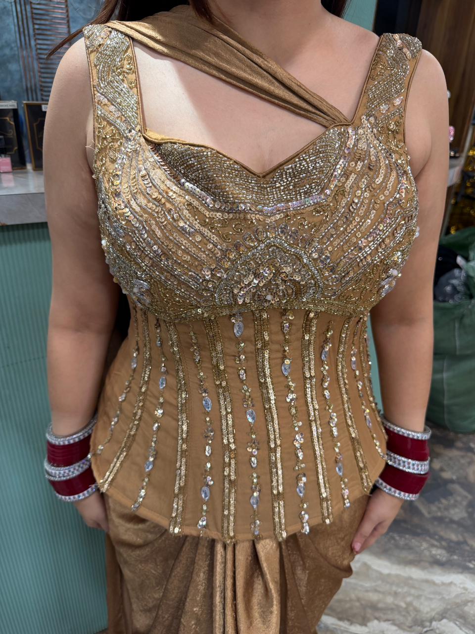 Golden Dramatic Saree