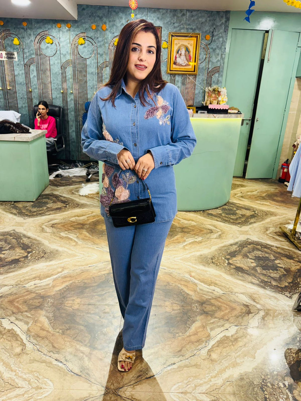 Denim Embroidery Co-ord Set