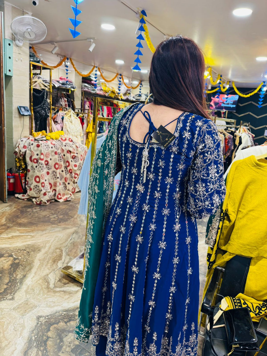 Etic Chandbali embroidered set