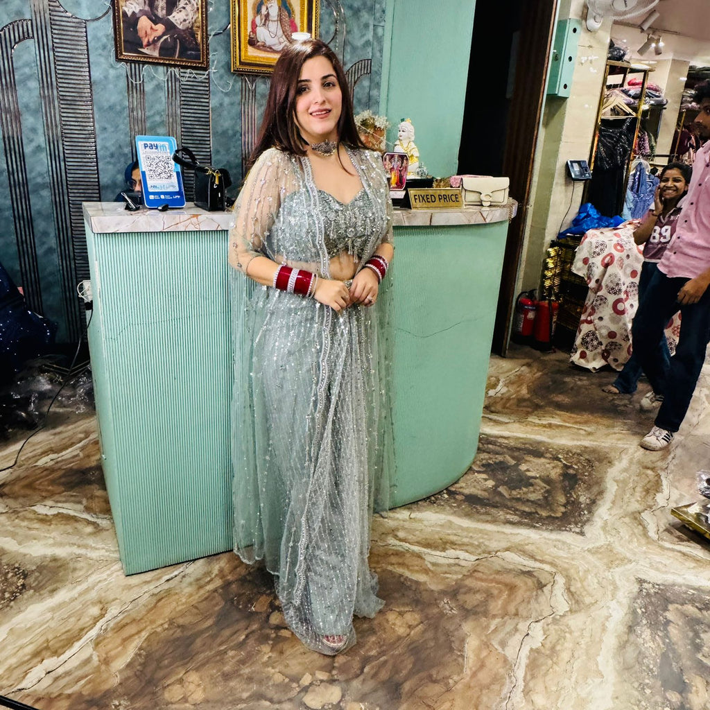 Mayera dhoti style skirt & blouse with shrug