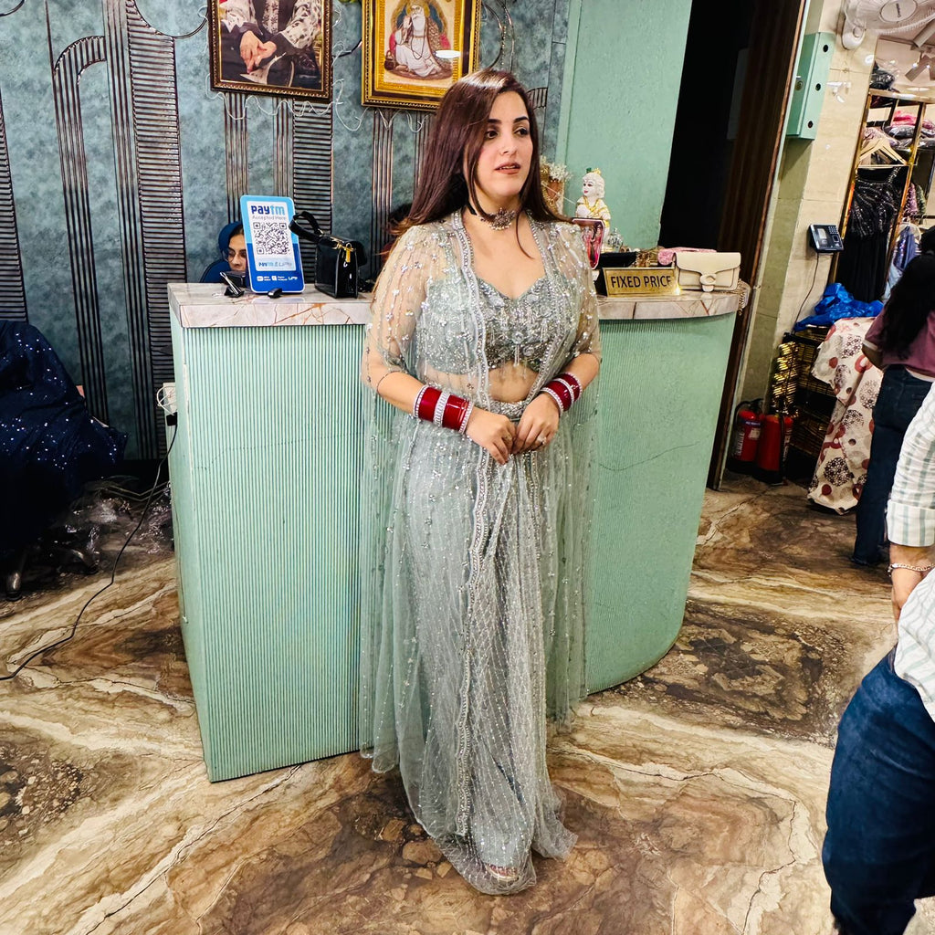 Mayera dhoti style skirt & blouse with shrug