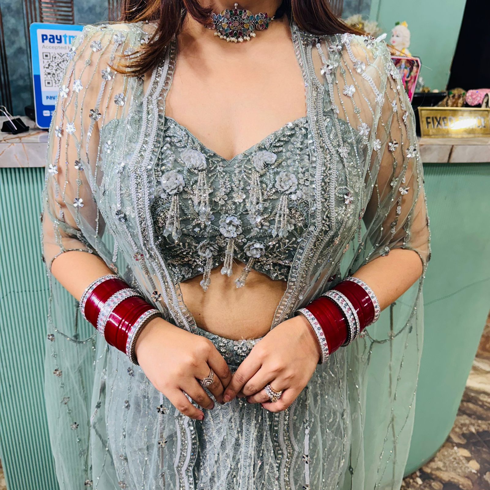 Mayera dhoti style skirt & blouse with shrug