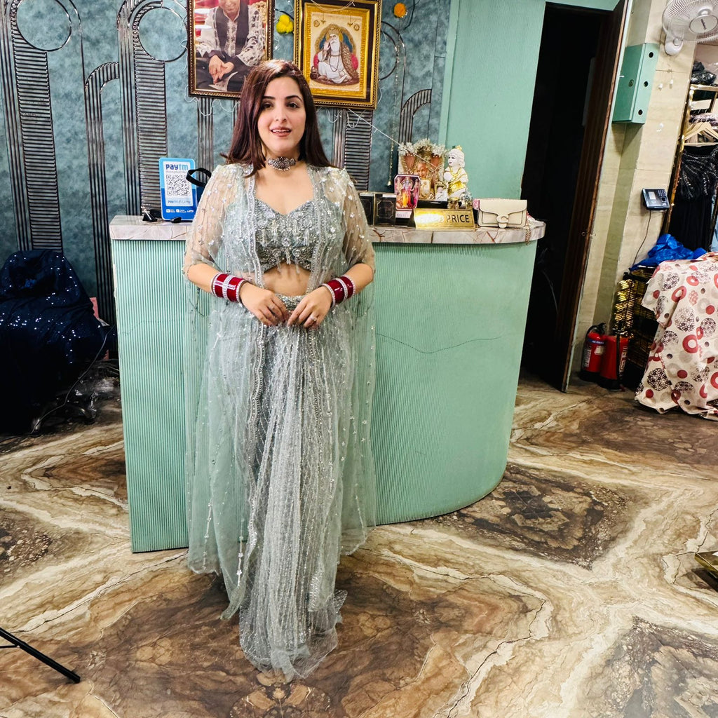 Mayera dhoti style skirt & blouse with shrug