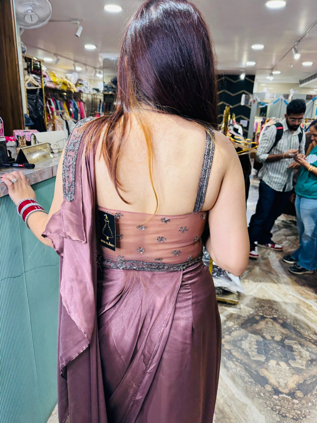 Cardinal saree style gown