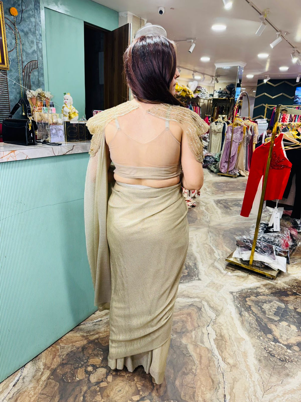 Goldfinch drape saree set