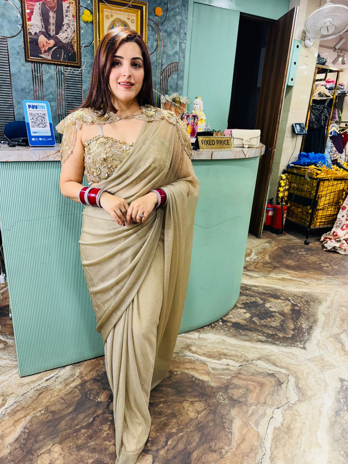 Goldfinch drape saree set