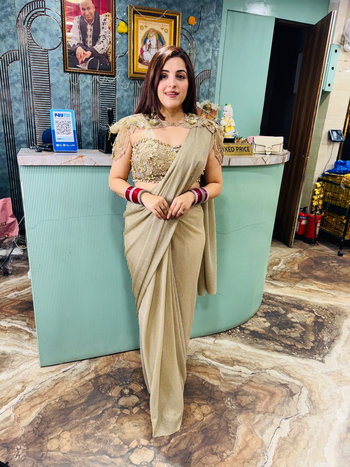 Goldfinch drape saree set