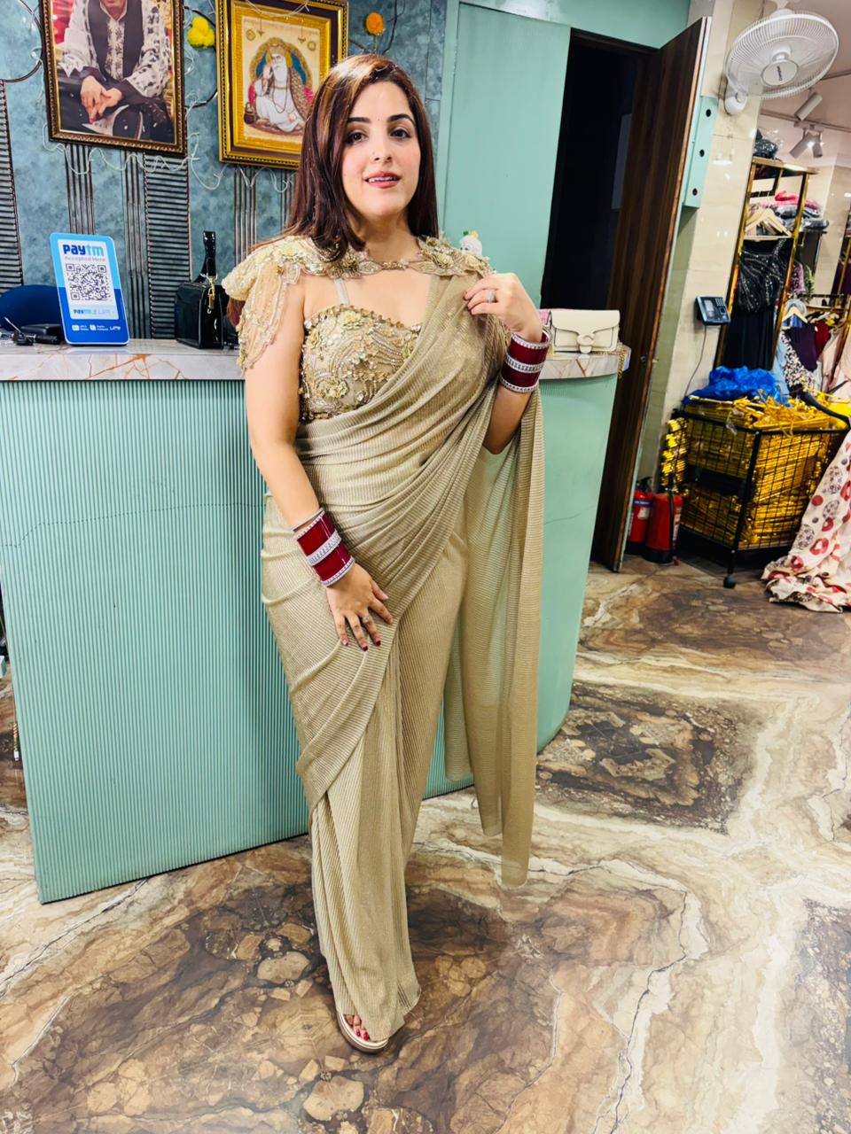 Goldfinch drape saree set