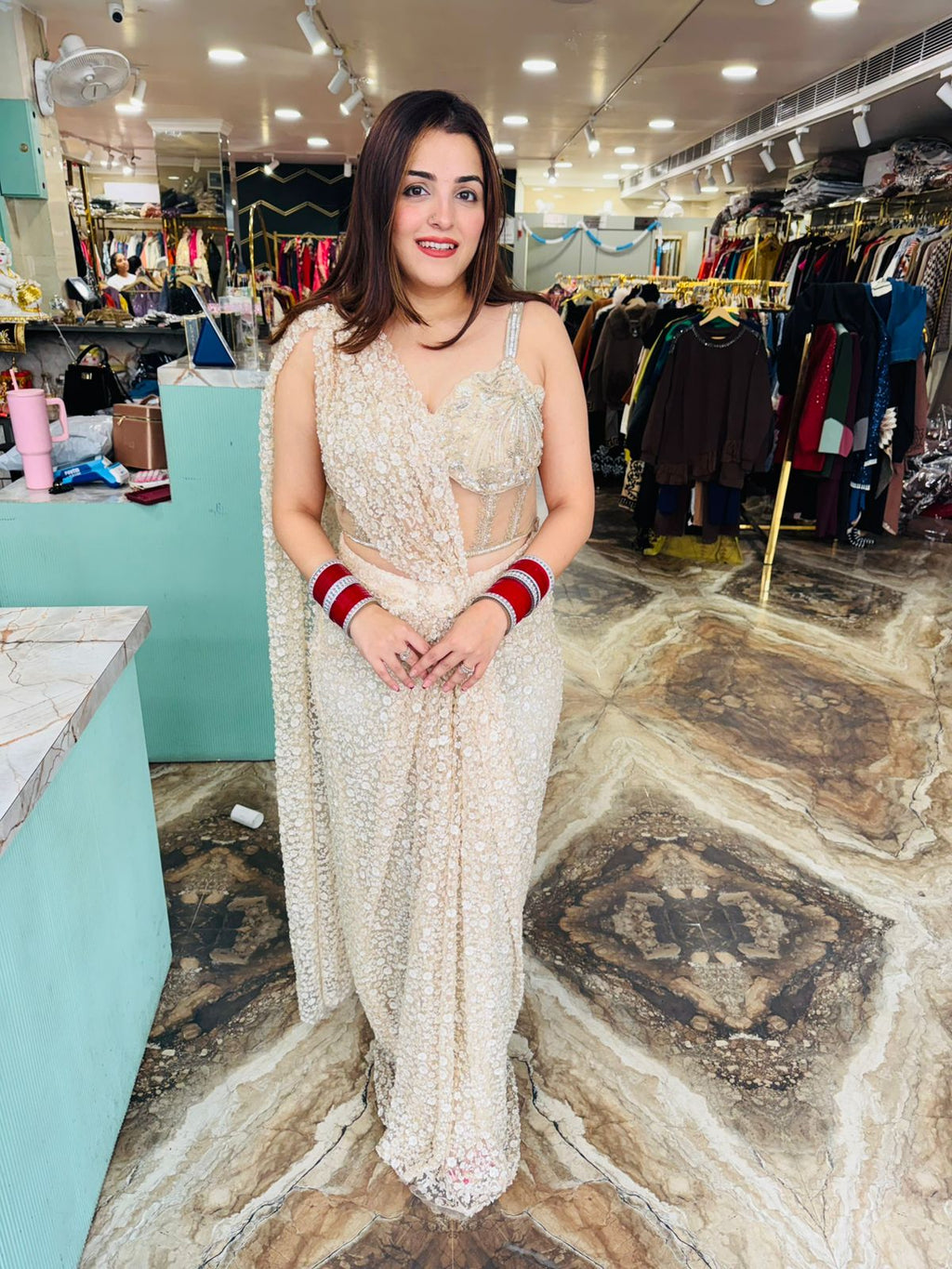 Honey pre draped saree