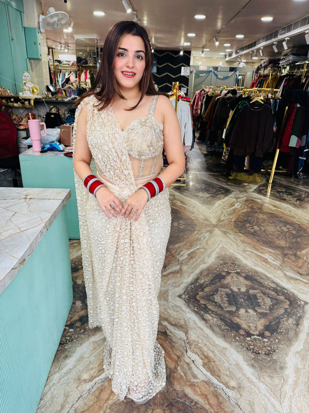 Honey pre draped saree