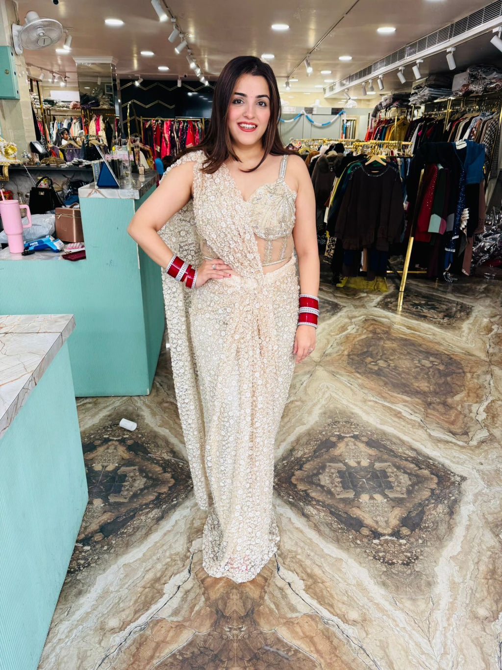 Honey pre draped saree