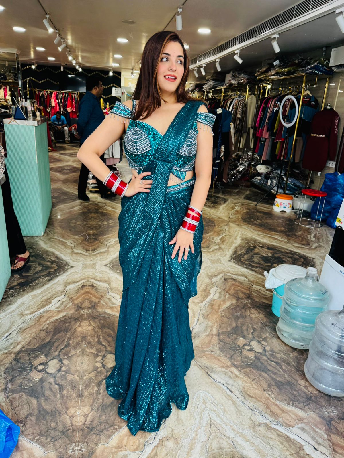 Shimmer Corset Saree