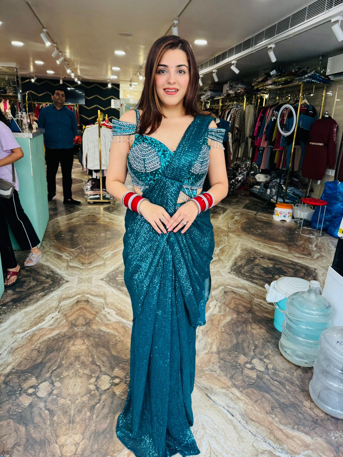 Shimmer Corset Saree