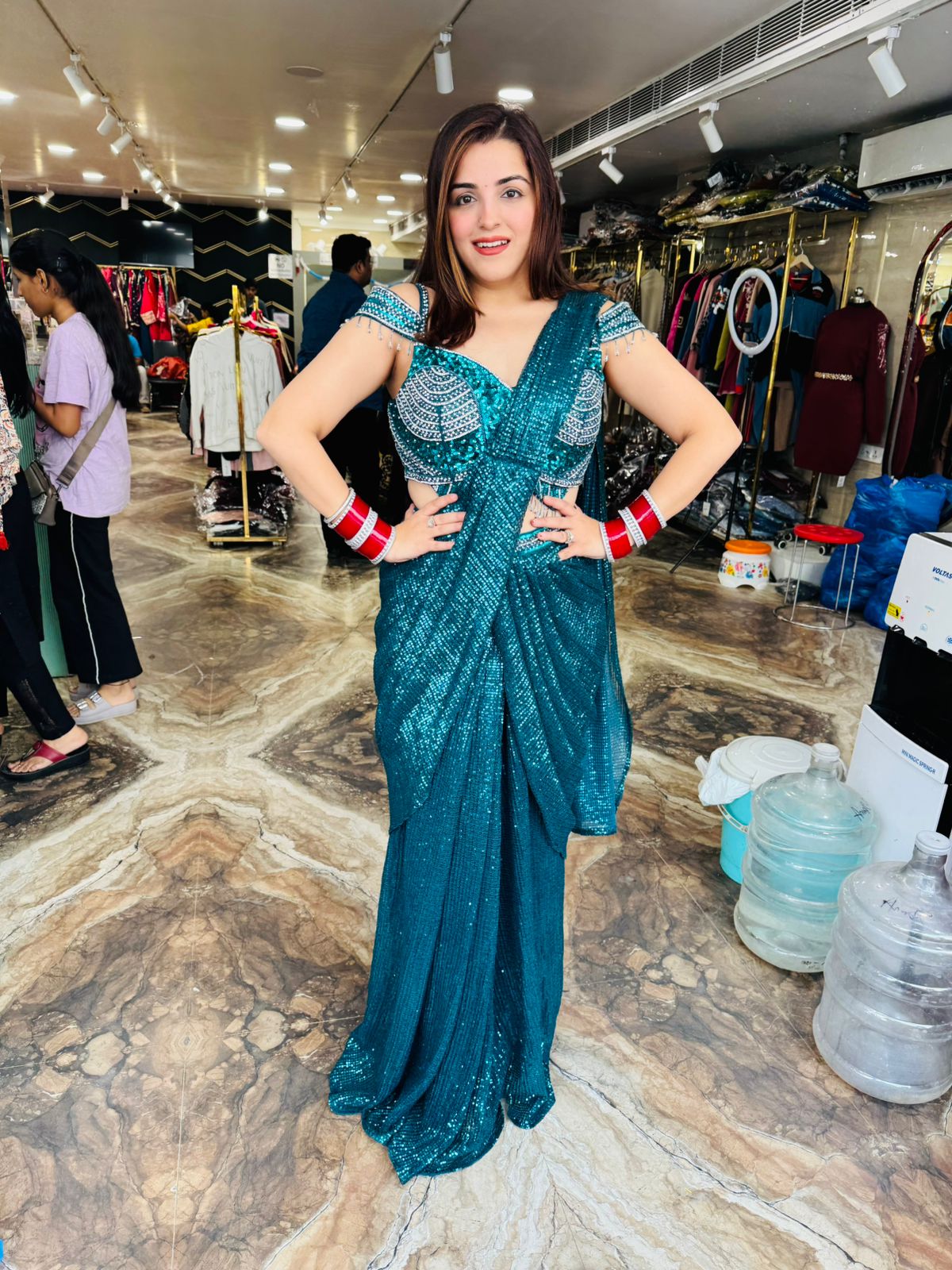 Shimmer Corset Saree