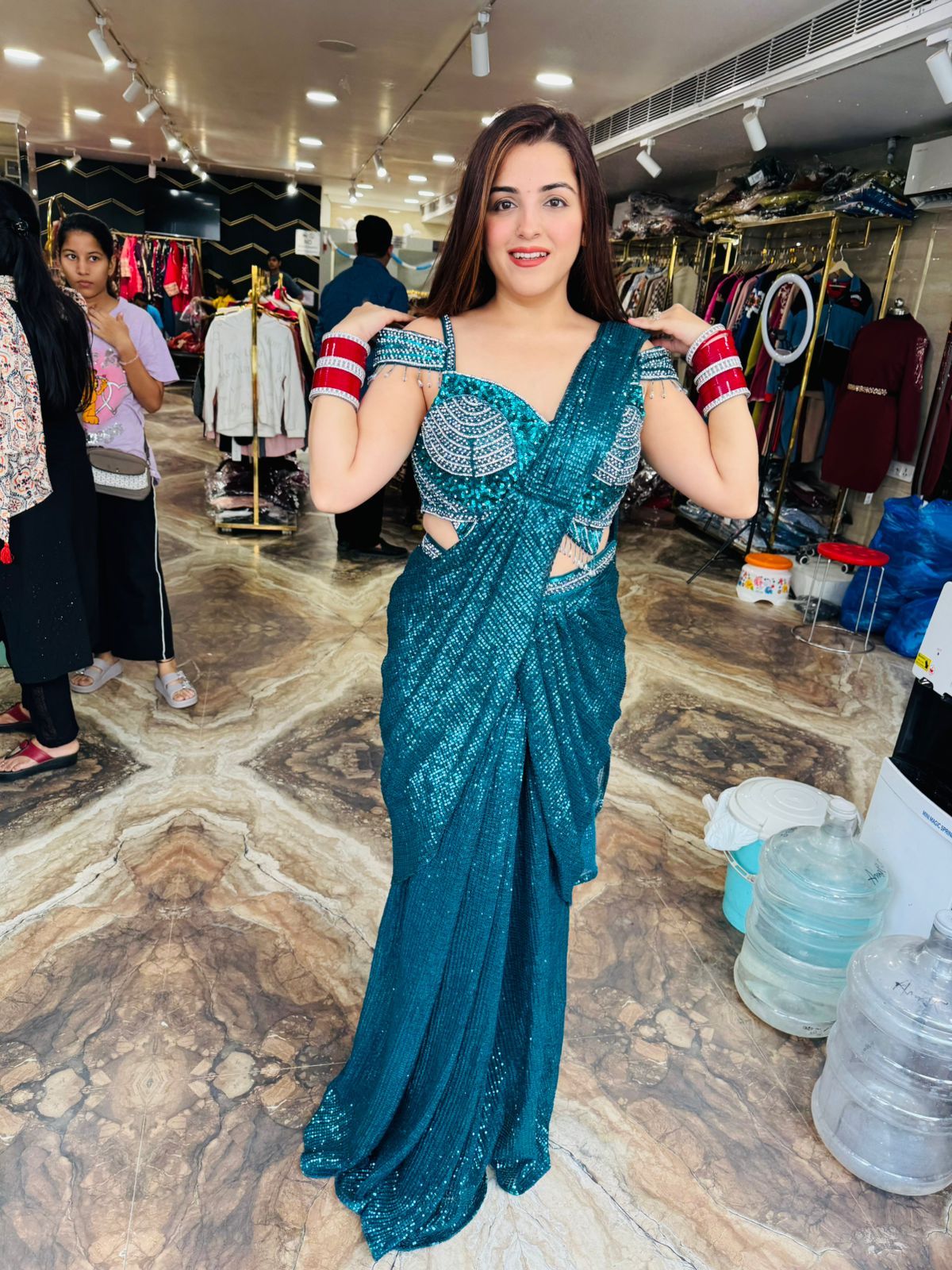 Shimmer Corset Saree