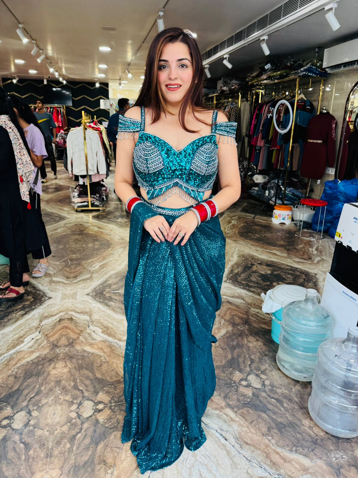 Shimmer Corset Saree