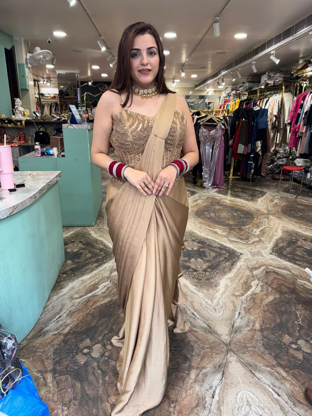 Akara drape saree