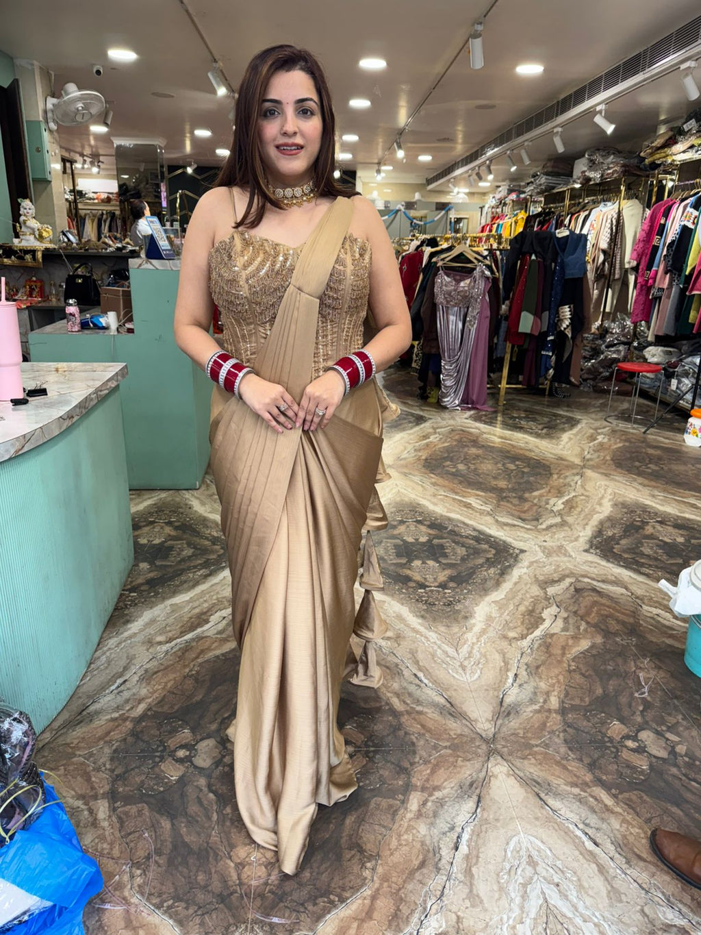 Akara drape saree