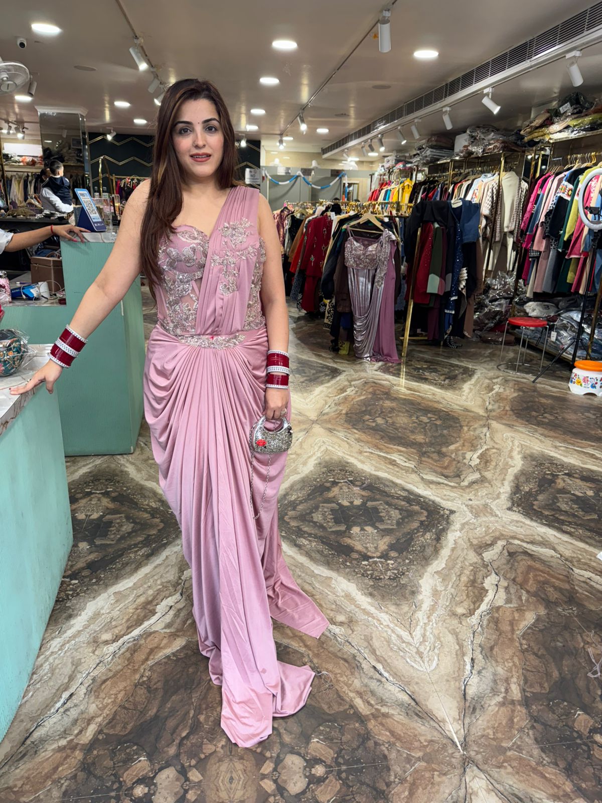 Pelican Corset Saree set