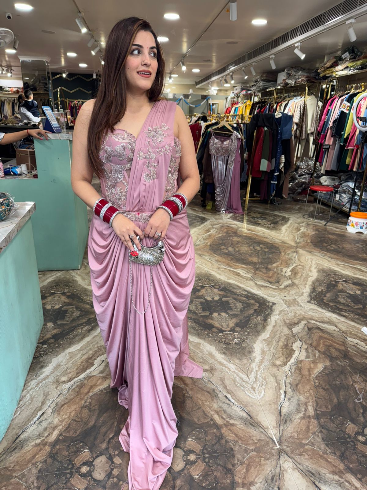 Pelican Corset Saree set