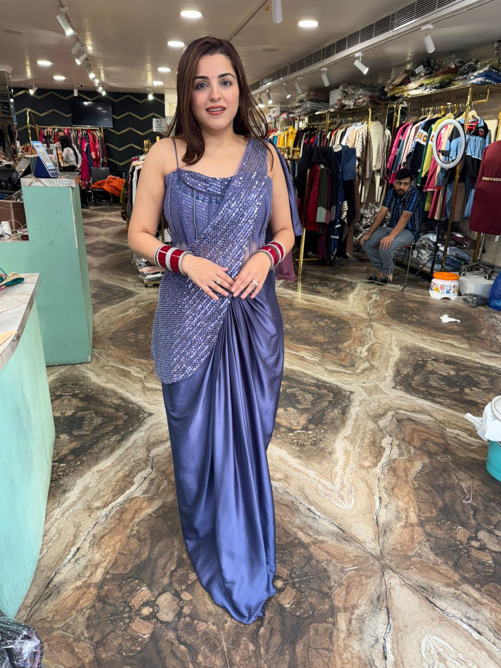 Magpie Pre drape saree set