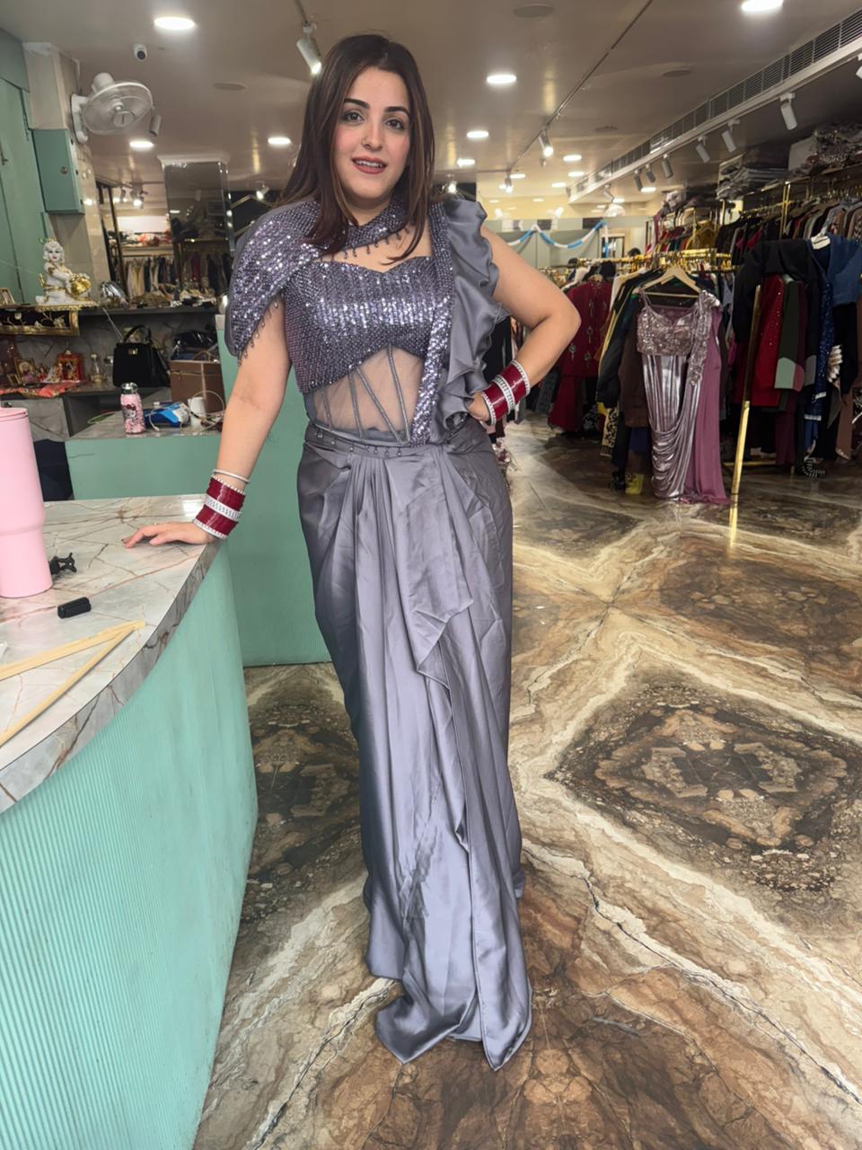 Falcon drape saree set