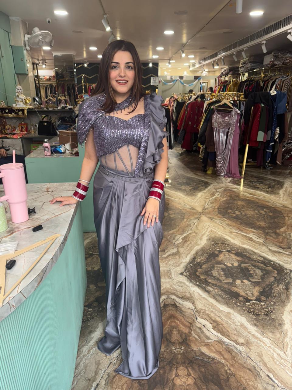 Falcon drape saree set