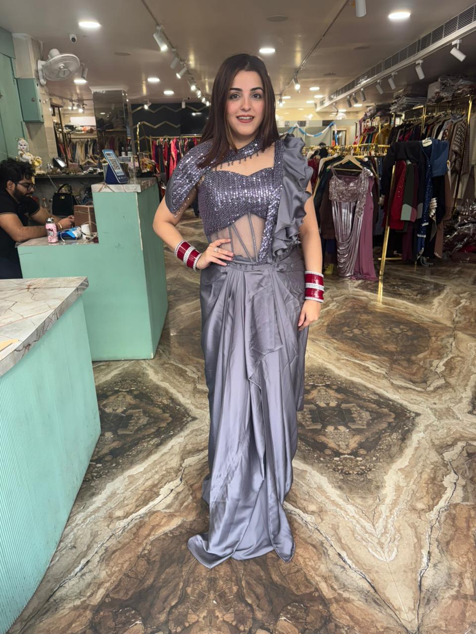 Falcon drape saree set