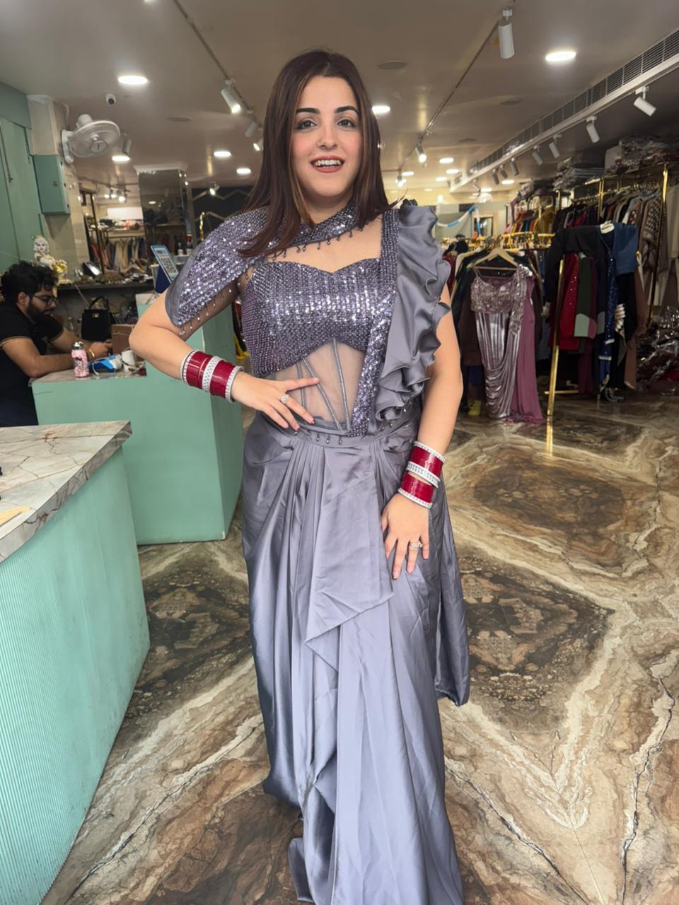 Falcon drape saree set