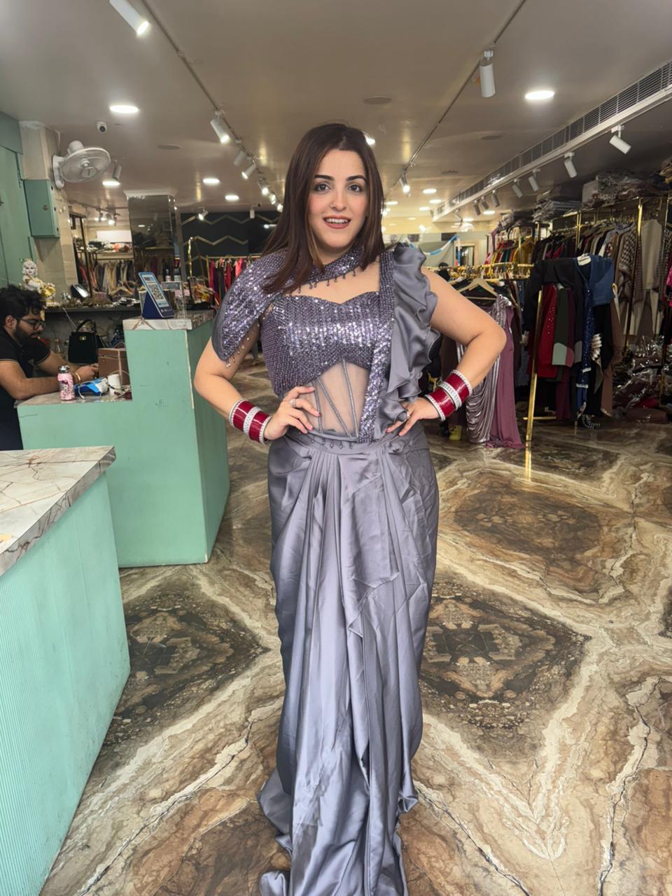 Falcon drape saree set