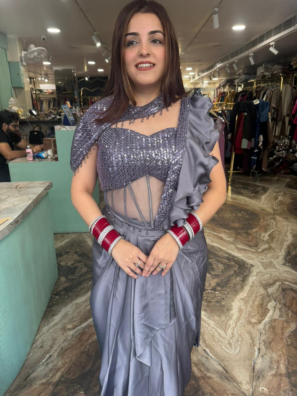 Falcon drape saree set