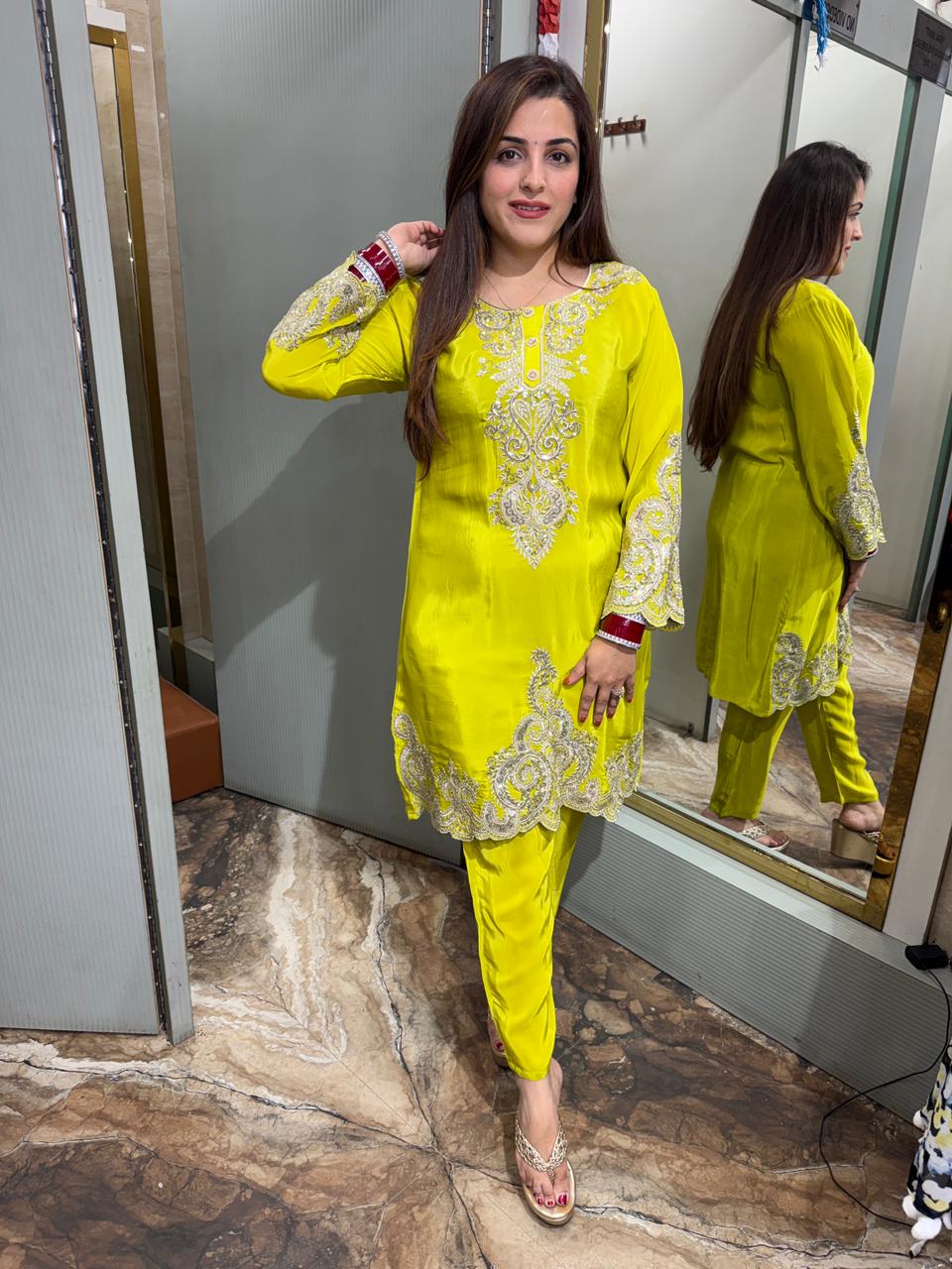 Embroidered Palazzo Suit set