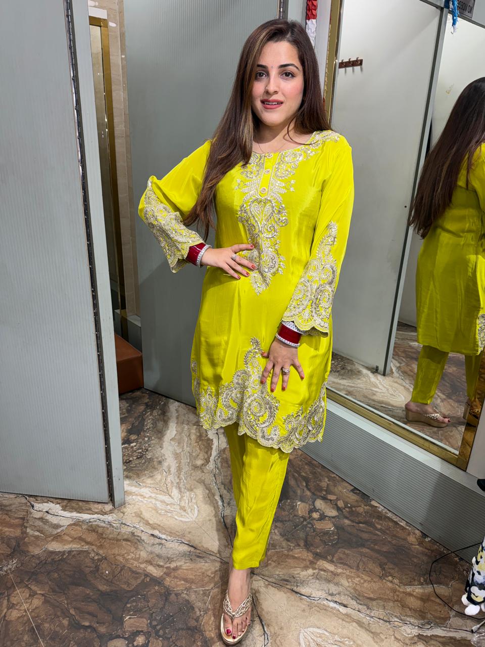 Embroidered Palazzo Suit set