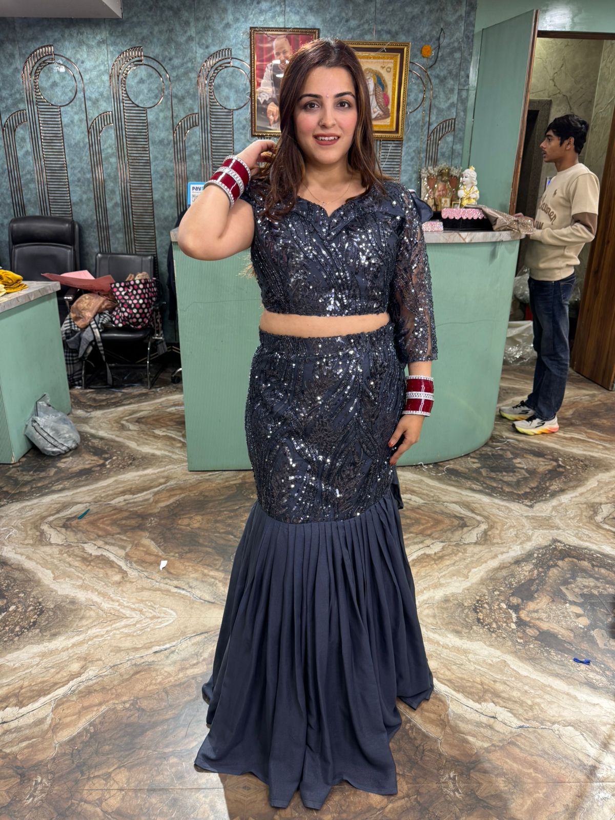 Turkey fishcut lehenga & blouses